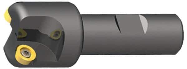 Kennametal - 40mm Cutting Diam, 32mm Shank Diam, 16mm Max Depth of Cut, Straight Shank Indexable Copy End Mill - 2 Inserts, RP.. 43.. Insert, KIPR Toolholder - Exact Tool & Supply