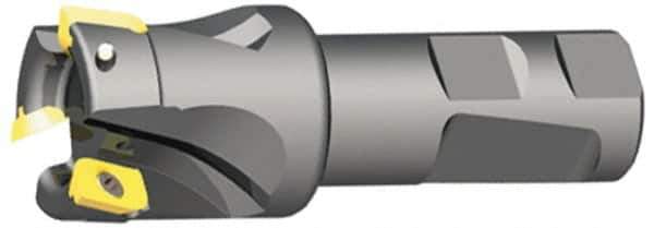 Kennametal - 2" Cut Diam, 0.404" Max Depth of Cut, 1" Shank Diam, 4.03" OAL, Indexable Square Shoulder End Mill - LFEW 252... Inserts, Cylindrical Shank, 0° Lead Angle - Exact Tool & Supply