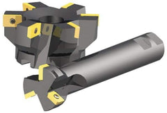 Kennametal - 5 Inserts, 2-1/2" Cut Diam, 3/4" Arbor Diam, 0.58" Max Depth of Cut, Indexable Square-Shoulder Face Mill - 0/90° Lead Angle, 1.57" High, XPCW 2533L & XPMT 2533L Insert Compatibility, Series KDNR\xB6KSSZR - Exact Tool & Supply