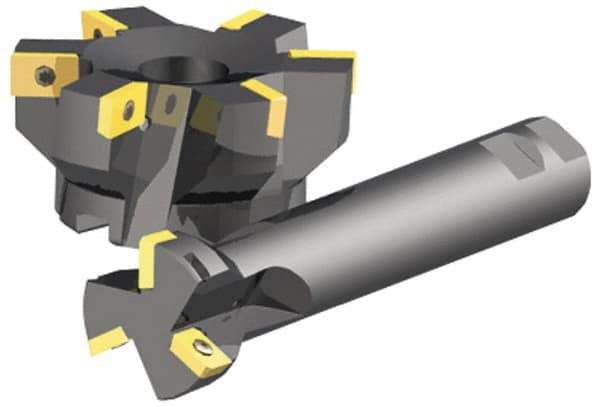 Kennametal - 2" Cut Diam, 0.58" Max Depth of Cut, 1-1/4" Shank Diam, Indexable Plunge End Mill - Straight Shank, XPCW 2533L, XPMT 2533L Insert Style, KISZR Toolholder Style, Through Coolant - Exact Tool & Supply