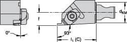 Kennametal - NS Insert, 0.787" Head Length, Modular Grooving Cutting Unit Head - Left Hand Cut, System Size KM16, Series Micro Top Notch - Exact Tool & Supply