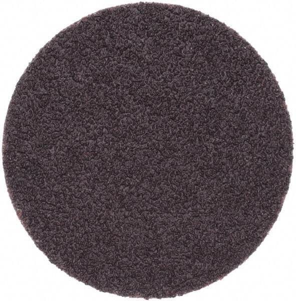 Norton - 2" Diam, 50 Grit Aluminum Oxide Adhesive PSA Disc - Coarse Grade, Brown, X Weighted Backing, Flexible - Exact Tool & Supply