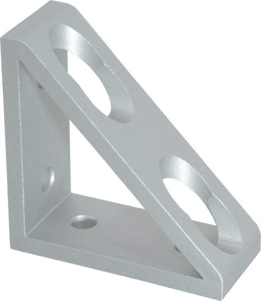 80/20 Inc. - 1.31" Wide, 3" High, Open Shelving 4 Hole Inside Corner Gusset - Aluminum, 3" Deep, Use with Series 15 & Bolt Kit 3320 - Exact Tool & Supply
