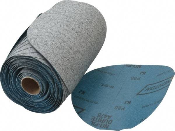 Norton - 6" Diam, 80 Grit Silicon Carbide Adhesive PSA Disc - Coarse Grade, Gray, B Weighted Backing, Flexible - Exact Tool & Supply