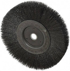 Weiler - 6" OD, 5/8" Arbor Hole, Crimped Steel Wheel Brush - 1/2" Face Width, 1-7/16" Trim Length, 0.006" Filament Diam, 6,000 RPM - Exact Tool & Supply