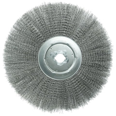 Wheel Brushes; Wire Type: Crimped; Outside Diameter (Inch): 15; Arbor Hole Thread Size: 1/4; Arbor Hole Style: Round; Arbor Hole Size: 1-1/4; Fill Material: Steel; Filament Wire Diameter Range: 0.0100-0.0199; Maximum Rpm: 3000.000