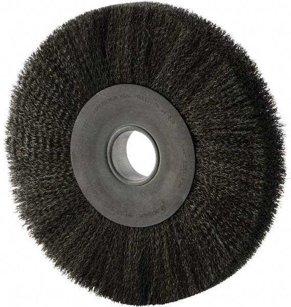 Weiler - 12" OD, 2" Arbor Hole, Crimped Steel Wheel Brush - 2" Face Width, 2-7/8" Trim Length, 0.014" Filament Diam, 3,000 RPM - Exact Tool & Supply
