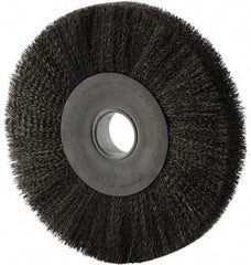 Weiler - 12" OD, 2" Arbor Hole, Crimped Steel Wheel Brush - 2" Face Width, 2-7/8" Trim Length, 0.014" Filament Diam, 3,000 RPM - Exact Tool & Supply