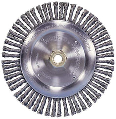 Weiler - 12" OD, 1-1/4" Arbor Hole, Knotted Steel Wheel Brush - 3/4" Face Width, 2-3/4" Trim Length, 0.016" Filament Diam, 3,600 RPM - Exact Tool & Supply