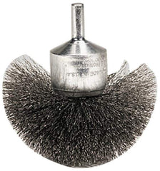 Weiler - 2-3/4" Brush Diam, Crimped, Flared End Brush - 1/4" Diam Shank, 16,000 Max RPM - Exact Tool & Supply