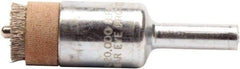 Weiler - 1/2" Brush Diam, Crimped, End Brush - 1/4" Diam Shank, 20,000 Max RPM - Exact Tool & Supply