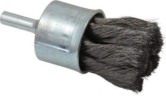 Weiler - 1-1/8" Brush Diam, Knotted, End Brush - 1/4" Diam Shank, 20,000 Max RPM - Exact Tool & Supply