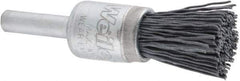 Weiler - 320 Grit, 1/2" Brush Diam, Crimped, End Brush - Extra Fine Grade, 1/4" Diam Shank, 10,000 Max RPM - Exact Tool & Supply