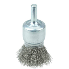 Weiler - End Brushes; Brush Diameter (Inch): 3/4 ; Fill Material: Stainless Steel ; Filament/Wire Diameter Range (Decimal Inch): 0.0201 and Above ; Filament/Wire Diameter (Decimal Inch): 0.0060 ; Wire Type: Crimped Wire ; Bridled: No - Exact Tool & Supply