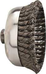 Weiler - 6" Diam, 5/8-11 Threaded Arbor, Steel Fill Cup Brush - 0.035 Wire Diam, 1-3/8" Trim Length, 6,600 Max RPM - Exact Tool & Supply