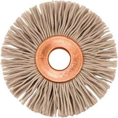 Weiler - 1-3/8" OD, 1/4" Arbor Hole, Nylon Wheel Brush - 5/16" Face Width, 3/8" Trim Length, 0.018" Filament Diam, 10,000 RPM - Exact Tool & Supply