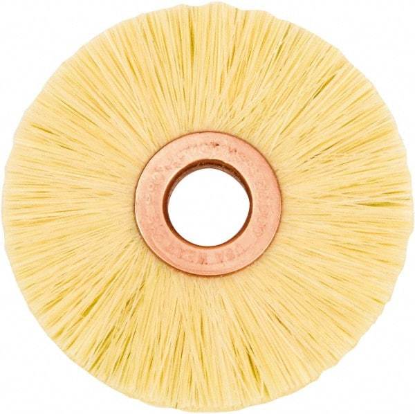 Weiler - 2-1/2" OD, 1/2" Arbor Hole, Natural Fiber Wheel Brush - 1/2" Face Width, 3/4" Trim Length, 20,000 RPM - Exact Tool & Supply