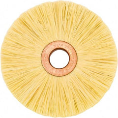 Weiler - 3" OD, 1/2" Arbor Hole, Natural Fiber Wheel Brush - 1/2" Face Width, 1" Trim Length, 20,000 RPM - Exact Tool & Supply
