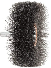 Weiler - 3" OD, 1/4" Shank Diam, Crimped Steel Wheel Brush - 1" Face Width, 15/16" Trim Length, 0.008" Filament Diam, 20,000 RPM - Exact Tool & Supply