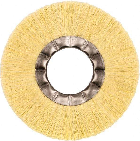 Weiler - 6" OD, 2" Arbor Hole, Natural Fiber Wheel Brush - 5/8" Face Width, 1-1/2" Trim Length, 6,000 RPM - Exact Tool & Supply