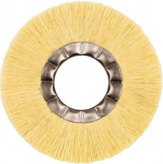 Weiler - 6" OD, 2" Arbor Hole, Natural Fiber Wheel Brush - 5/8" Face Width, 1-1/2" Trim Length, 6,000 RPM - Exact Tool & Supply