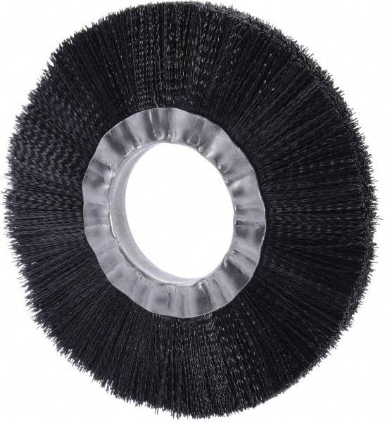 Weiler - 6" OD, 2" Arbor Hole, Nylon Wheel Brush - 3/4" Face Width, 1-1/2" Trim Length, 0.016" Filament Diam, 6,000 RPM - Exact Tool & Supply