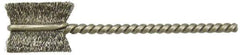 Weiler - 1" Diam Flat Steel Tube Brush - 0.005" Filament Diam, 5/8" Brush Length, 2-1/4" OAL, 1/8" Diam Shank - Exact Tool & Supply
