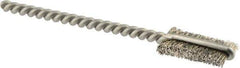 Weiler - 1/4" Diam Flat Stainless Steel Tube Brush - 0.005" Filament Diam, 9/16" Brush Length, 2-1/8" OAL, 3/32" Diam Shank - Exact Tool & Supply