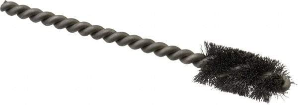 Weiler - 1/2" Diam Helical Steel Tube Brush - 0.005" Filament Diam, 1" Brush Length, 3-1/2" OAL, 3/16" Diam Stainless Steel Shank - Exact Tool & Supply