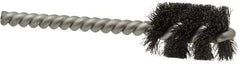 Weiler - 3/4" Diam Helical Steel Tube Brush - 0.006" Filament Diam, 1" Brush Length, 3-1/2" OAL, 7/32" Diam Stainless Steel Shank - Exact Tool & Supply
