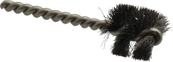 Weiler - 1" Diam Helical Steel Tube Brush - 0.008" Filament Diam, 1" Brush Length, 3-1/2" OAL, 1/4" Diam Stainless Steel Shank - Exact Tool & Supply