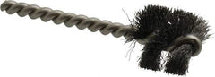 Weiler - 1" Diam Helical Steel Tube Brush - 0.008" Filament Diam, 1" Brush Length, 3-1/2" OAL, 1/4" Diam Stainless Steel Shank - Exact Tool & Supply