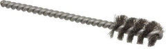 Weiler - 1/2" Diam Helical Stainless Steel Tube Brush - 0.005" Filament Diam, 1" Brush Length, 3-1/2" OAL, 3/16" Diam Stainless Steel Shank - Exact Tool & Supply