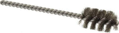 Weiler - 5/8" Diam Helical Stainless Steel Tube Brush - 0.005" Filament Diam, 1" Brush Length, 3-1/2" OAL, 3/16" Diam Stainless Steel Shank - Exact Tool & Supply
