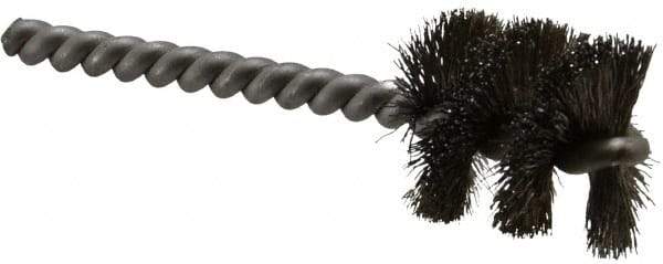 Weiler - 1" Diam Helical Stainless Steel Tube Brush - 0.008" Filament Diam, 1" Brush Length, 3-1/2" OAL, 1/4" Diam Stainless Steel Shank - Exact Tool & Supply