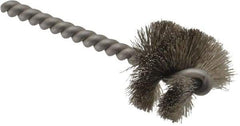Weiler - 1-1/4" Diam Helical Stainless Steel Tube Brush - 0.008" Filament Diam, 1" Brush Length, 3-1/2" OAL, 1/4" Diam Stainless Steel Shank - Exact Tool & Supply