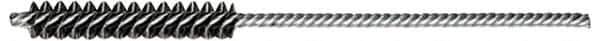 Weiler - 1-1/2" Long x 3/16" Diam Steel Hand Tube Brush - Single Spiral, 7" OAL, 0.003" Wire Diam, 3/32" Shank Diam - Exact Tool & Supply