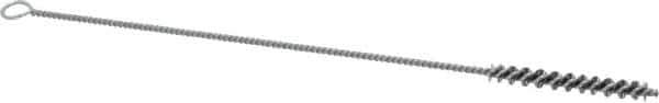Weiler - 1-1/2" Long x 3/16" Diam Steel Hand Tube Brush - Single Spiral, 7" OAL, 0.005" Wire Diam, 3/32" Shank Diam - Exact Tool & Supply