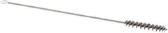 Weiler - 1-1/2" Long x 1/4" Diam Stainless Steel Hand Tube Brush - Single Spiral, 7" OAL, 0.003" Wire Diam, 3/32" Shank Diam - Exact Tool & Supply