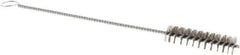 Weiler - 2" Long x 1/2" Diam Stainless Steel Hand Tube Brush - Single Spiral, 8" OAL, 0.004" Wire Diam, 1/8" Shank Diam - Exact Tool & Supply