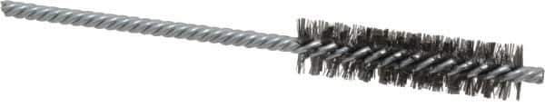 Weiler - 1/2" Diam Helical Steel Tube Brush - Double Spiral, 0.006" Filament Diam, 2" Brush Length, 5" OAL, 5/32" Diam Shank - Exact Tool & Supply