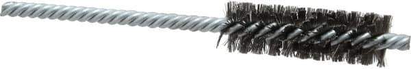 Weiler - 5/8" Diam Helical Steel Tube Brush - Double Spiral, 0.005" Filament Diam, 2" Brush Length, 5" OAL, 7/32" Diam Shank - Exact Tool & Supply