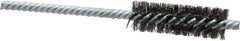 Weiler - 5/8" Diam Helical Steel Tube Brush - Double Spiral, 0.005" Filament Diam, 2" Brush Length, 5" OAL, 7/32" Diam Shank - Exact Tool & Supply
