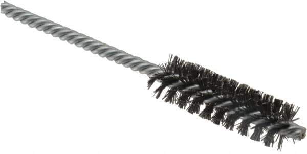 Weiler - 5/8" Diam Helical Steel Tube Brush - Double Spiral, 0.008" Filament Diam, 2" Brush Length, 5" OAL, 7/32" Diam Shank - Exact Tool & Supply
