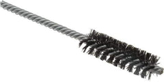 Weiler - 5/8" Diam Helical Steel Tube Brush - Double Spiral, 0.008" Filament Diam, 2" Brush Length, 5" OAL, 7/32" Diam Shank - Exact Tool & Supply