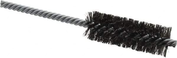 Weiler - 7/8" Diam Helical Steel Tube Brush - Double Spiral, 0.006" Filament Diam, 2-1/2" Brush Length, 5-1/2" OAL, 1/4" Diam Shank - Exact Tool & Supply
