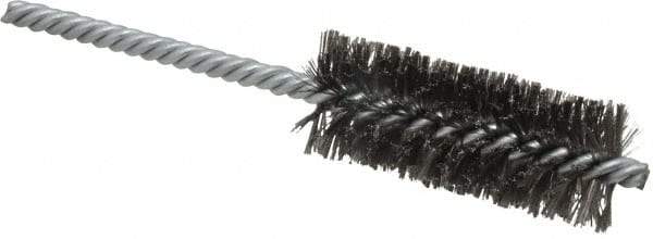 Weiler - 1" Diam Helical Steel Tube Brush - Double Spiral, 0.006" Filament Diam, 2-1/2" Brush Length, 5-1/2" OAL, 1/4" Diam Shank - Exact Tool & Supply
