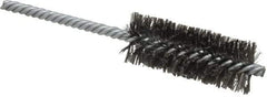 Weiler - 1" Diam Helical Steel Tube Brush - Double Spiral, 0.006" Filament Diam, 2-1/2" Brush Length, 5-1/2" OAL, 1/4" Diam Shank - Exact Tool & Supply