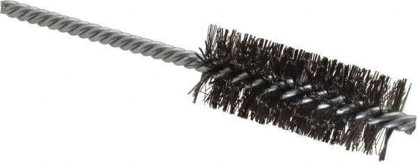 Weiler - 1" Diam Helical Steel Tube Brush - Double Spiral, 0.0104" Filament Diam, 2-1/2" Brush Length, 5-1/2" OAL, 1/4" Diam Shank - Exact Tool & Supply