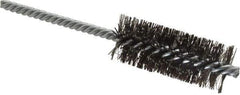Weiler - 1" Diam Helical Steel Tube Brush - Double Spiral, 0.0104" Filament Diam, 2-1/2" Brush Length, 5-1/2" OAL, 1/4" Diam Shank - Exact Tool & Supply